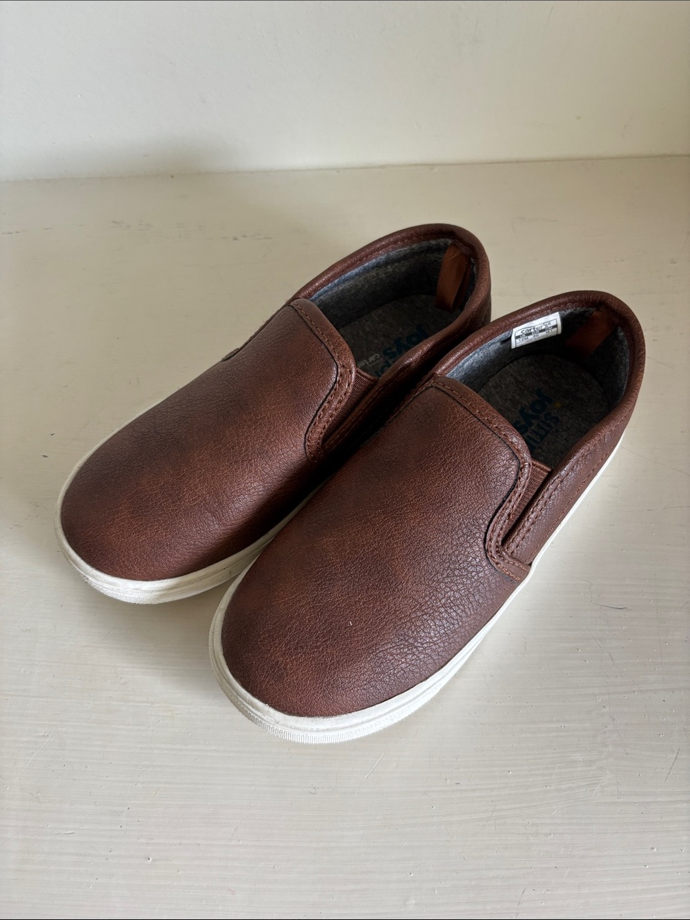 Carters Brown Slip-On Sneakers with White Soles - 12